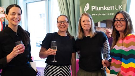 Helen (pictured far right) at the Raise’24 Launch with (from left to right) Emmy O'Shaughnessy (Oxfordshire Youth) and Harriet English & Gemma Sills of Plunkett UK